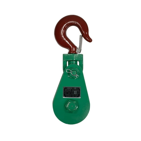 Snatch Block with Hook WLL 8 Ton 6" Sheave 3/4 Inch Wire Rope Wrecker Roll back Recovery