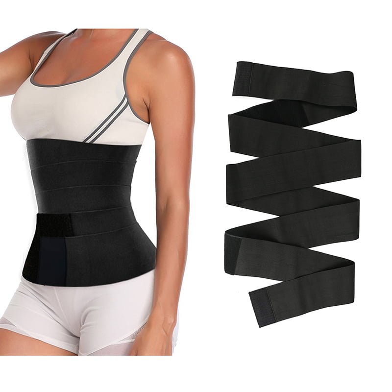 Tiktok Quick Snatch Bandage Wrap Lumbar Waist Support Trainer Back Braces  Postpartum Recovery for Women,Belly Body Shaper Compression Wrap Gym  Accessories Black(Size:3m(118inch),Color:black) : : Fashion