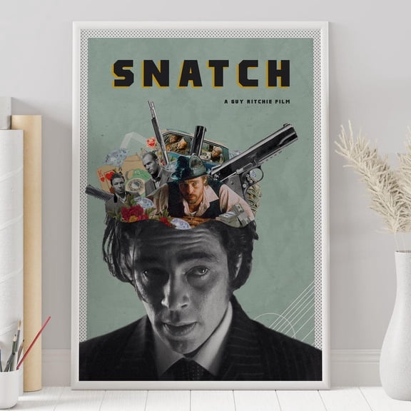 Snatch Movie Poster: Guy Ritchie Film, Minimalist Wall Art UNFRAMED PAPER POSTER, Home Decor, Vintage Gift, Living Room Dercor