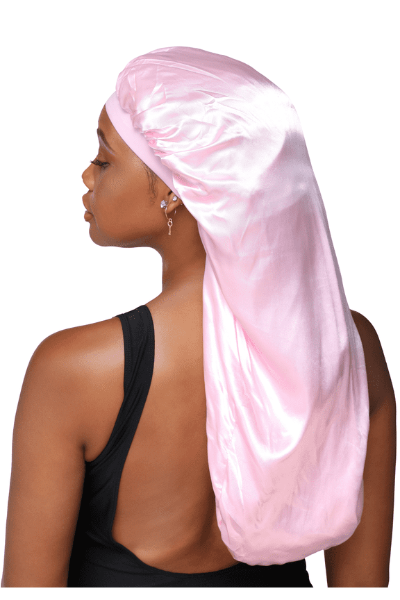 Pink Long Hair Bonnet for Braids Dreadlocks