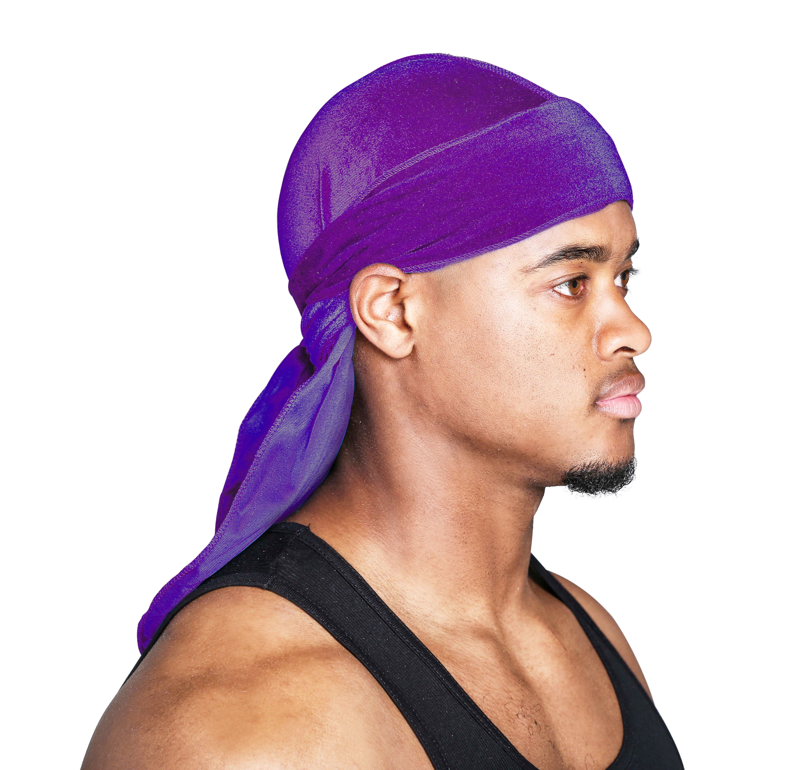 Snatched Flames Purple Velvet Durag - Wave cap