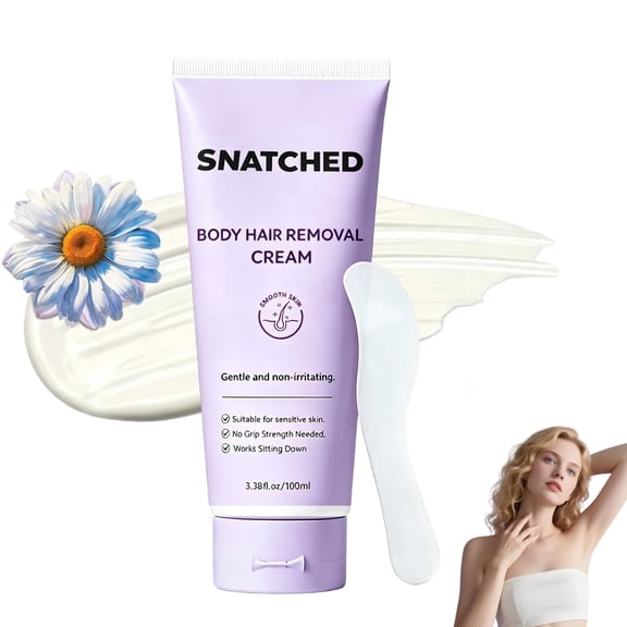 Snatched Hair Removal Cream for Women & Men, Gentle Painless Body & Facial Hair Remover for Legs, Arms, Bikini Line, Underarms (1 PC)