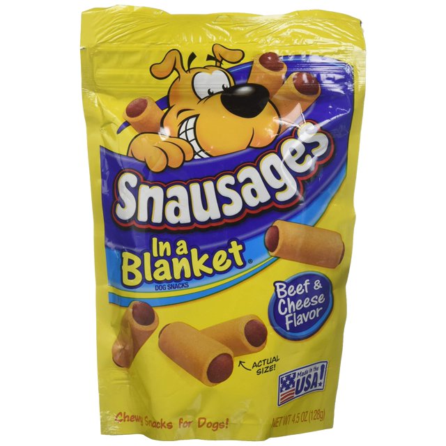 Snausages in Blanket Dog MMF7 Snacks Beef & Cheese Flavor 4.5 Ounces