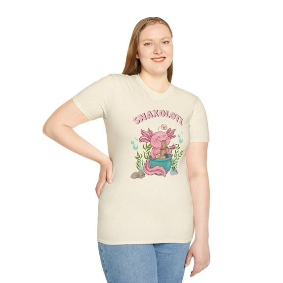 Snaxolotl, Gildan Unisex Softstyle T-Shirt, Axolotl Graphic Tee, S-3XL