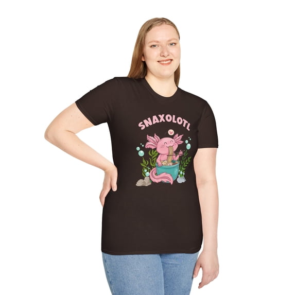 Snaxolotl, Gildan Unisex Softstyle T-Shirt, Axolotl Graphic Tee, S-3XL
