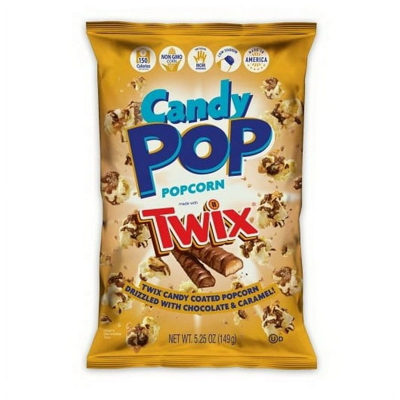 Snaxsational Brands Twix Candy Popcorn, 5.25 oz - Case of 12