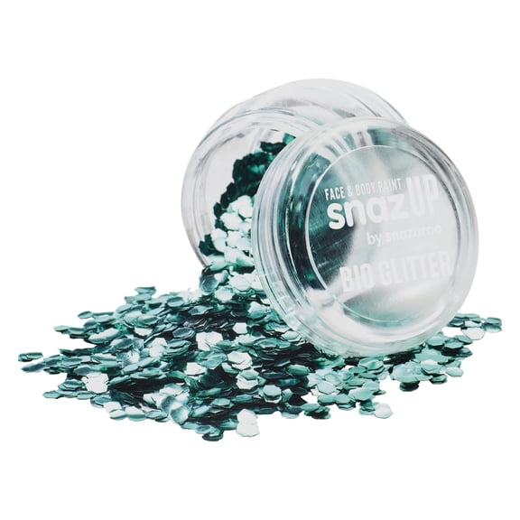 Snazaroo Face & Body Bio Glitter - Turquoise, Chunky, 3 g