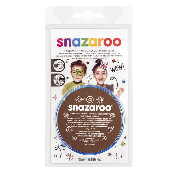 Snazaroo Face Paint, Classic Color, 18ml, Light Brown, Carded Packaging
