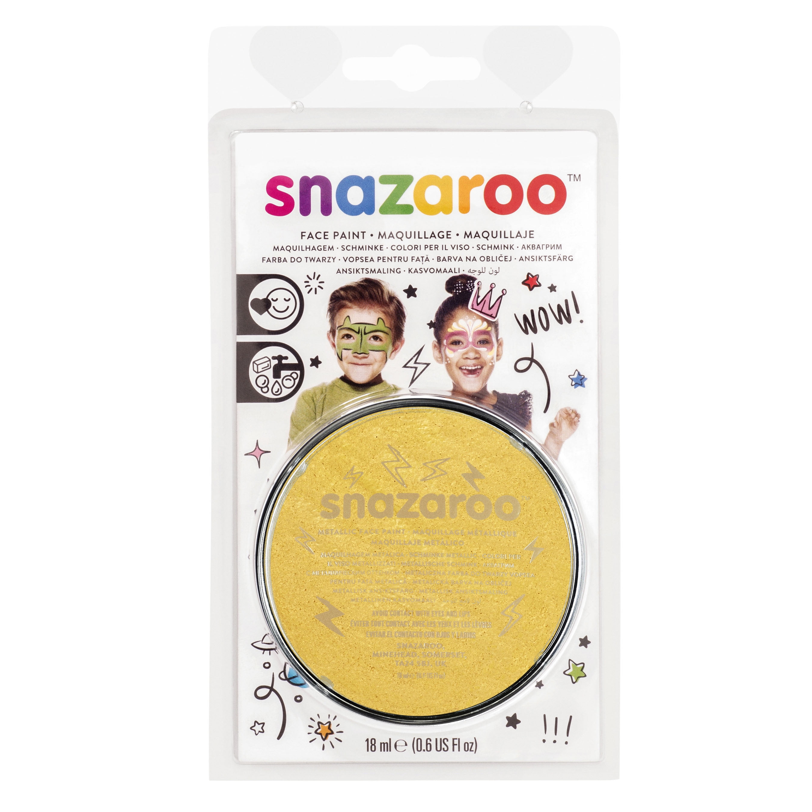 Snazaroo Gold 18 Ml Tubs Make Up Unisex 18ml X 5 Pack Snazaroo Gold 18 Ml Tubs Make Up Unisex 18ml X 5 Pack