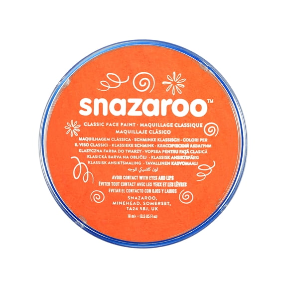 Snazaroo Face Paint, Classic Color, 18ml, Orange, Carded Packaging