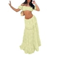 thumbnail image 1 of Women’s Boho 2-Piece Beach Set – Off-Shoulder Crop Top & High-Waisted Flowing Maxi Skirt, Plus Size Summer Outfit, 1 of 5
