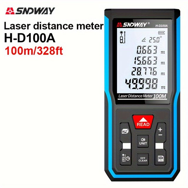 Sndway HighPrecision Laser Distance Meter Handheld Rangefinder With