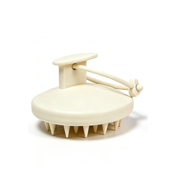 Sndyi Silicone Scalp Massager Shampoo Brush, Hair Scrubber with Soft Silicone Bristles, Scalp Scrubber/Exfoliator for Dandruff Removal, Wet Dry Scalp Brush for Hair Growth & Scalp Care, Oatmeal