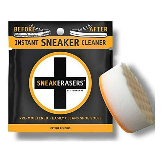 SneakErasers Instant Sneaker Cleaner, Pre-Moistened Dual-Sided Sponge 5 Pack