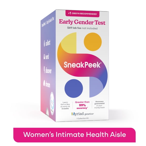 SneakPeek Early Gender Test Kit - Over 99% Accuracy at 6-Weeks - Lab Fee Required, 1 Kit