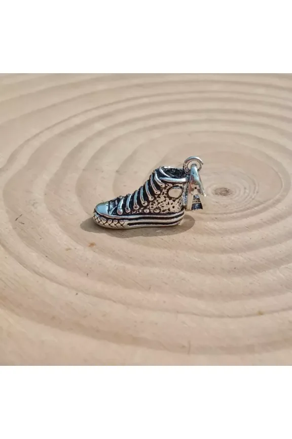 Sneaker Charm Running Gym Shoes Pendant 925 Sterling Silver Handmade Jewelry For Unisex