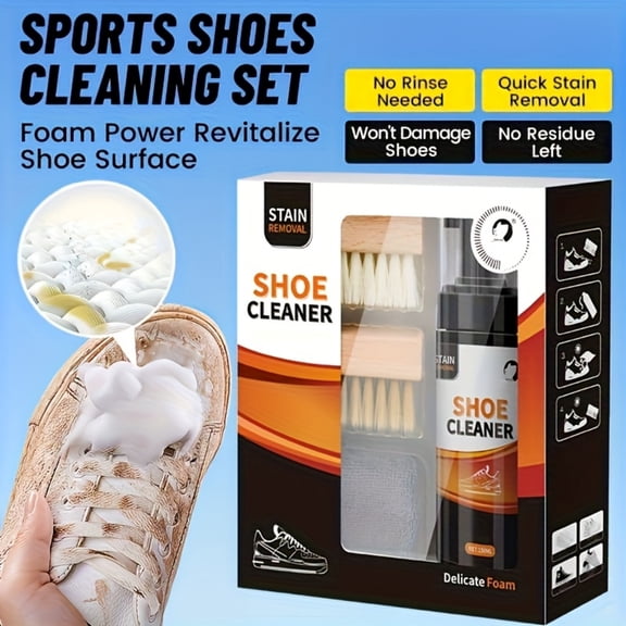 NOBRAND Shoe Cleaners, 4-Piece Cleaning Kit, Clear, 4 Count