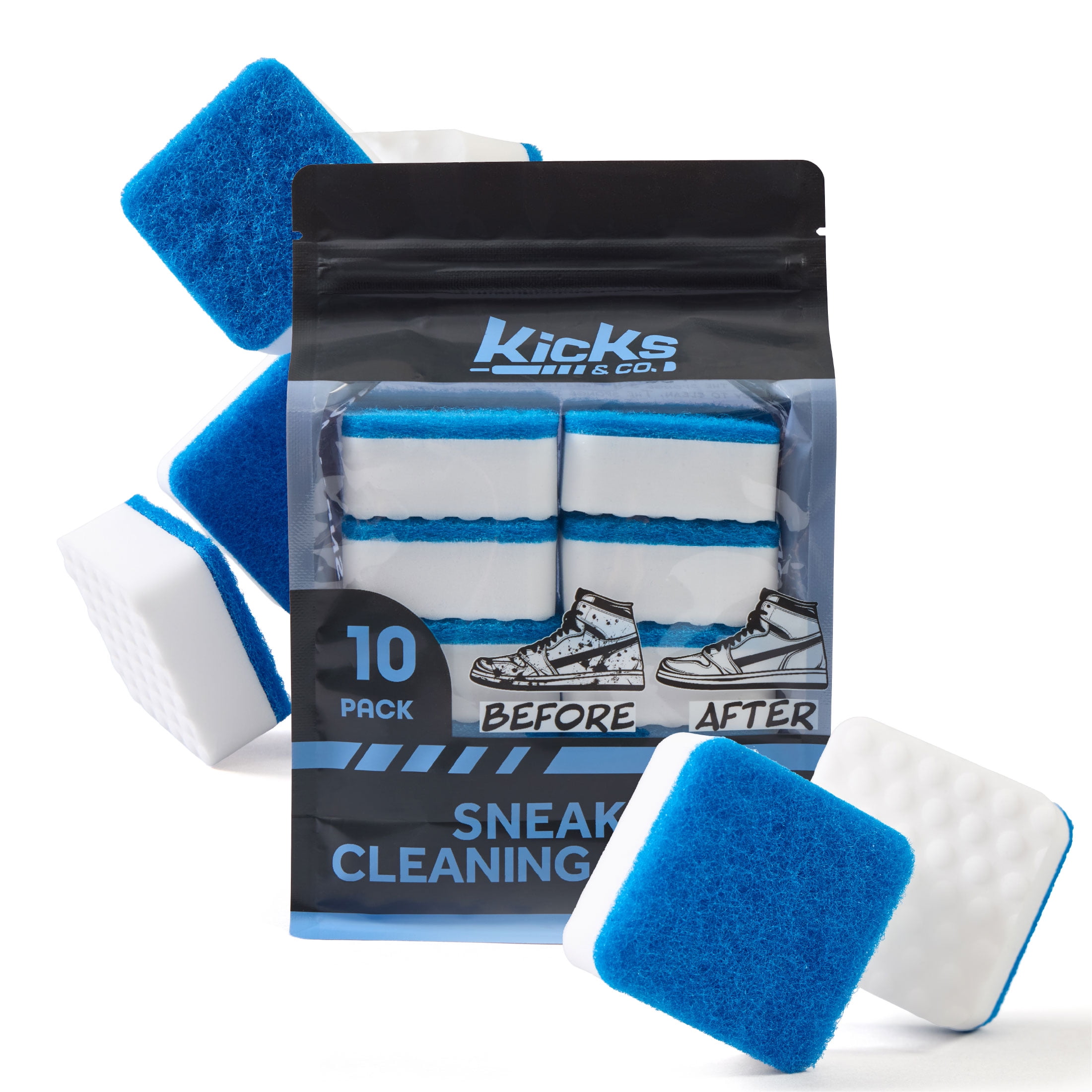 Kicks Co Shoe Cleaner Sponge Set, Premium Dual-Textured Cleaning