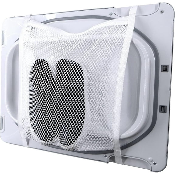 Sneaker Dryer Bag, Dryer Door Shoe Net with Elastic Straps, Sneaker Laundry Bag for Shoes, White, 15.5 Inch x 15.5 Inch, 1 Pack