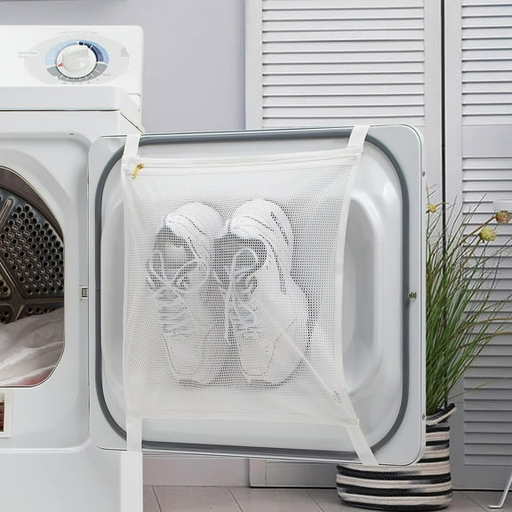 Sneaker Dryer Bag, Durable Shoe Washing Bag With Elastic Straps, Laundry Bag For Sneakers, Sneaker Wash & Dry Net Bag, Washing Machine Drying Bag For Shoes, Clothing, Laundry, Home Organization