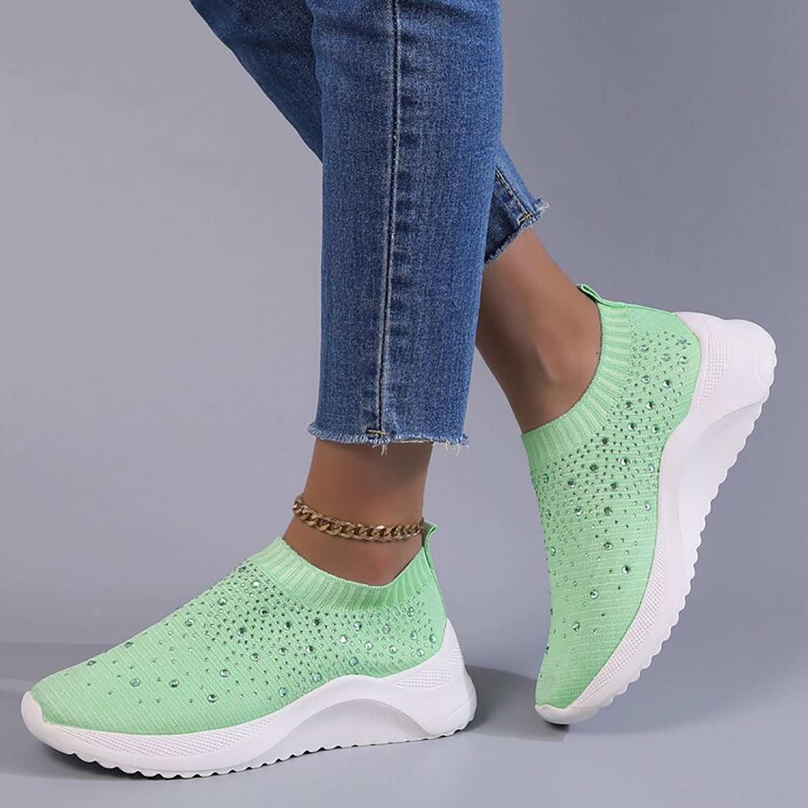 Rhinestone running shop shoes