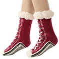 thumbnail image 1 of Sneaker Pattern Fuzzy Slipper Socks for Women Thermal Fleece Lined Home Socks Warm Fuzzy Socks for Winter Party Hosiery, 1 of 9