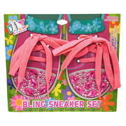 Sneaker Shoelace and Rhinestone Adhesives Set, DIY Shoe Customization Kit with Colorful Laces, Sparkling Gems, Create Unique Bling Designs, Fun Craft Gift for Kids, Teens, Fashion Lovers, Pink