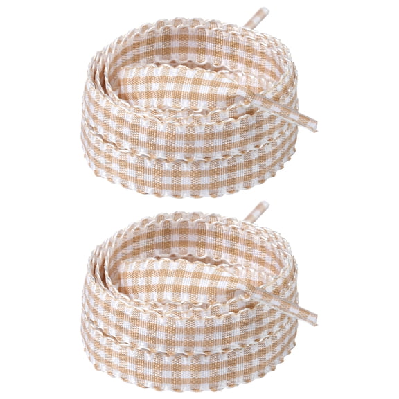 Sneaker Shoelaces Pair with Checkered Lace Design, Flat Polyester Replacement Laces for Daily Casual Footwear Looks