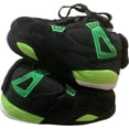 thumbnail image 1 of Sneaker Slippers in Black n Green 4s Look – One Size Fits Most Comfy adult slippers for men and women, 1 of 3