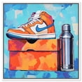 thumbnail image 1 of Sneaker Vibes and Water Bottle Canvas Print Sports Wall Art by Art Remedy, White Frame, 30 x 30, 1 of 5