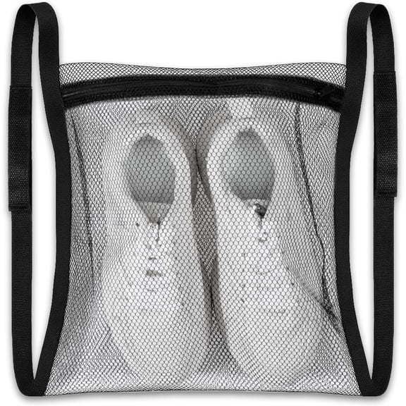 Sneaker Wash & Dry Net Bag Laundry Bags for Dryer Large HoneyComber Mesh with Zipper and Strap Shoes Washing Most Dryers Door 15.7" -