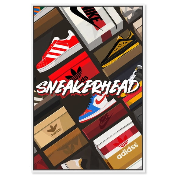 Sneakerhead Collection Canvas Wall Art by Notoriart, White Floater Frame, 11" x 16"