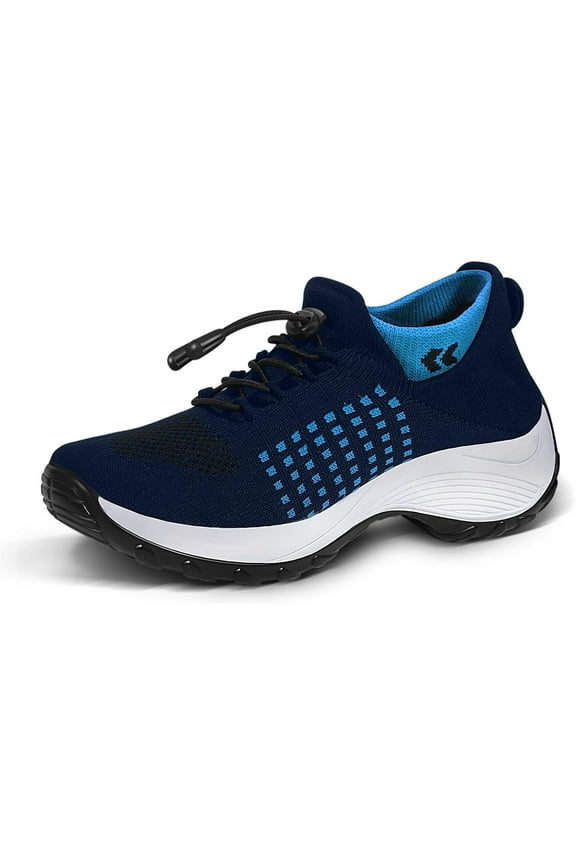 Sneakers Breathable Women Walking Shoes Slip on Trainers Women's Comfortable Casual Ladies Athletic Shoe Thick Bottom