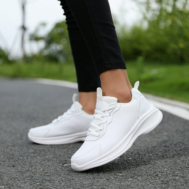 Leather Sneakers White Tennis Shoes Platform Sneakers For Women
