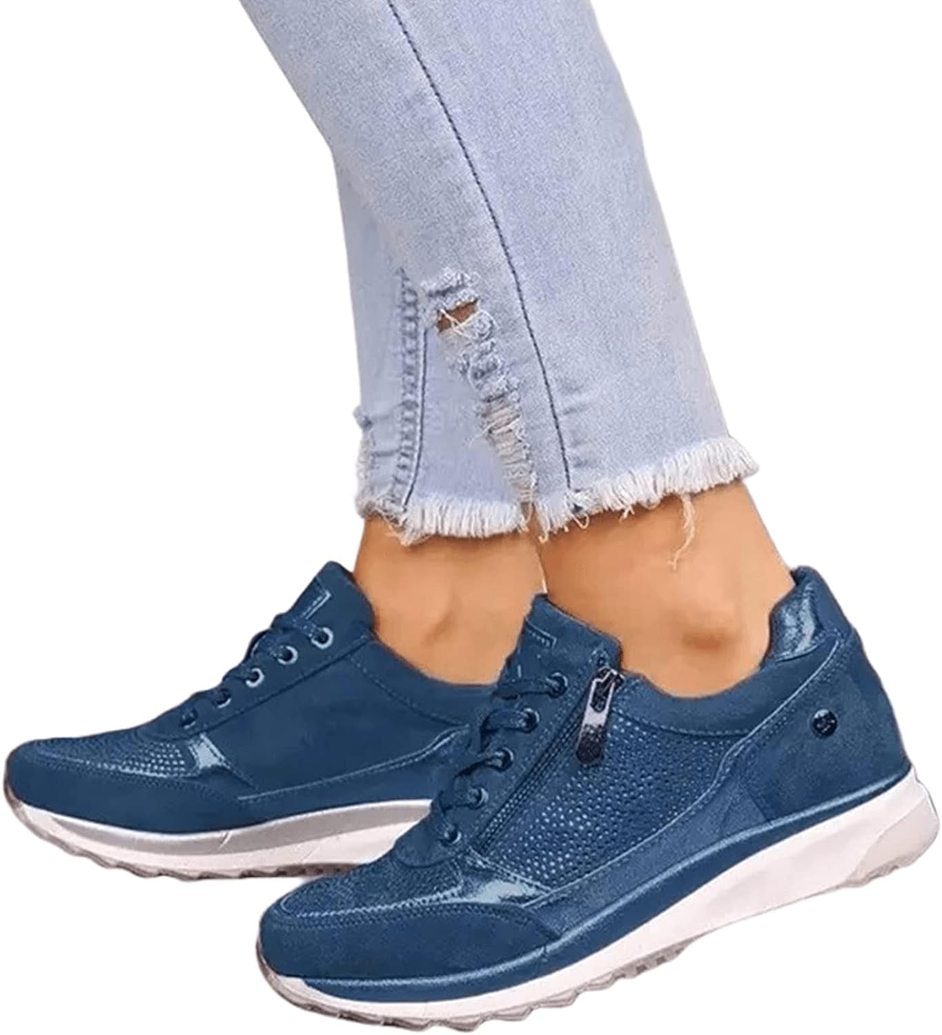 Sneakers For Women Slip On Arch Support Sneakers Fashion Comfortable Non-Slip Gym Sports Running Walking Shoes