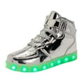 thumbnail image 1 of Sneakers for Girls Kids Flat Thick Lightweight Sports Shoes Non Luminous Flashing Trainers Shoes with Led Lights Usb Charging Kids Shoes Silver 3.5 Years-4 Years, 1 of 6