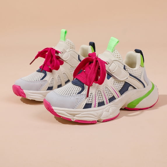 Sneakers for Girls Shoes for Girls Boys Colorful Classic Toddler Girl Tennis Shoes Cushioned Non- Running Shoes Wide Toe Box Back To School Mesh Shoes for Tennis Running School Sports