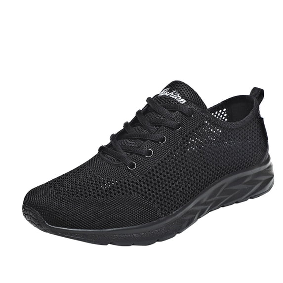 Sneakers for Men Breathable Laš¼e Up Sneakers with Hollow Out Knit Mesh Upper Fashion Lightweight Running Shoes Comfortable Cushion Trainers Shoes for Summer and Autumn