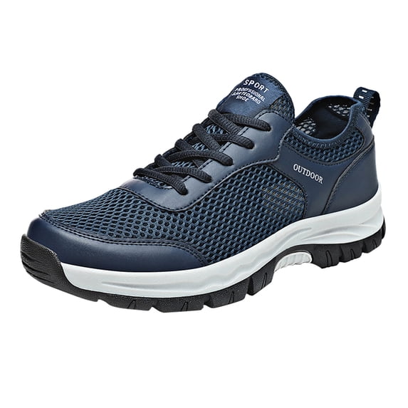 Sneakers for Men Comfortable Wide Toe Walking Shoes Lightweight La𝖼e Up Mesh Tennis Shoes Fashion S𝗅ip On Athlet𝗂c Shoes Breathable Non-S𝗅ip Running Shoes
