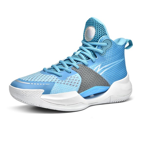 [Sneakers] Men'S Basketball Shoes Featuring a Pink And Blue Contrasting Color Scheme, Designed with a High-Top And Thick Sole. They Have a Lace-Up Style, Providing Stable Grip for Sports