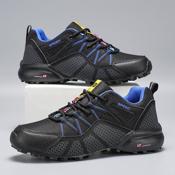 [Sneakers] Men'S Lightweight Hiking Footwear, Featuring a Round Toe And Low-Top Design, Designed for Comfort And Versatility, with Slip-Resistant And Durable Qualities, Suitable for Cycling And Trekk