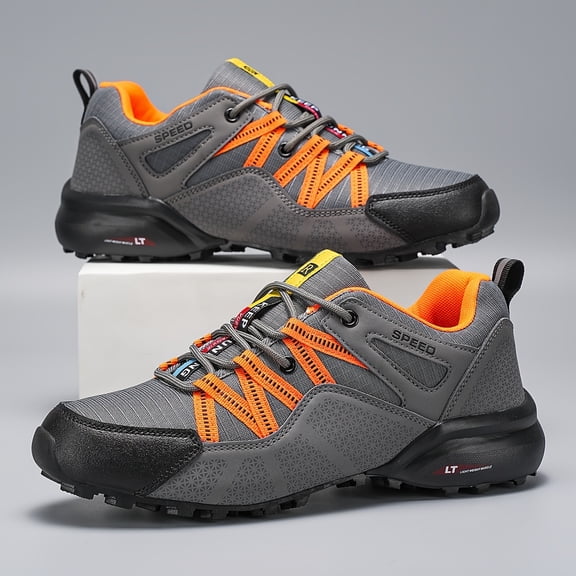 [Sneakers] Men'S Lightweight Hiking Footwear, Featuring a Round Toe And Low-Top Design, Designed for Comfort And Versatility, with Slip-Resistant And Durable Qualities, Suitable for Cycling And Trekk