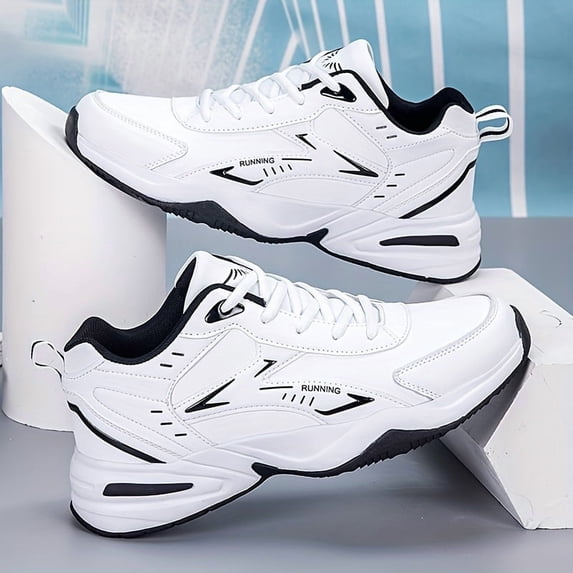 Sneakers, Men's All-Season Plus Size Walking Shoes, Wear-Resistant Sole, Breathable Sneaker Suiteble for, Casual Wear Lightweight and Comfortable, PU Upper, Cushioned TPR Sole,