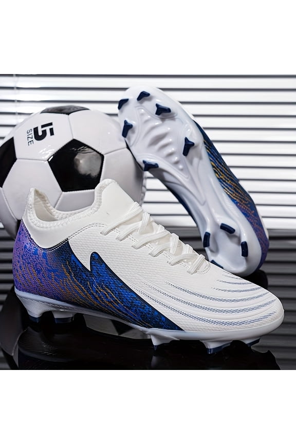 Sneakers, Men's Low-top Football Shoes with Long Studs, Lightweight And Breathable PU Upper, Slip-resistant Rubber Outsole with EVA Cushioning Pad, for Training, Suitable for Outdoor Sports Shoes