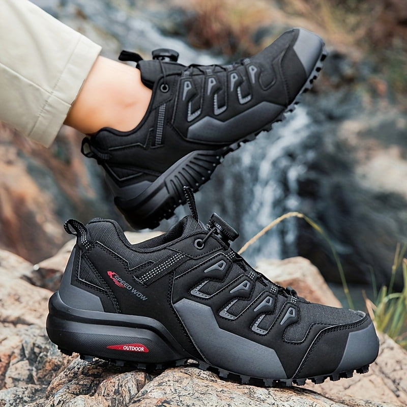 [Sneakers] Outdoor Hiking Men'S Shoes, Cross-Country Mountain Breathable Low-Top Hiking Shoes, Rotating Button, Non-Slip, Shock-Absorbing Sports Casual Shoes