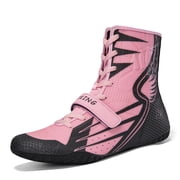 [Sneakers] Professional High-Top Boxing Shoes for Men And Women, New 2025 Model, Slip-Resistant And Durable, Suitable for Indoor Fitness Training, Wrestling, Combat Sports, And Sanda Competitions