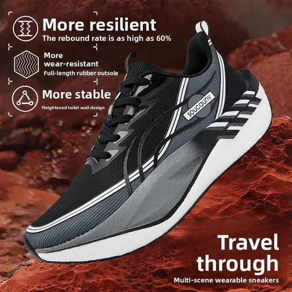 Sneakers, Shoes for Men New Lightweight and Comfortable Thick Running Shoes with High-elastic TPU Sole and Breathable Upper,Specialized Running Shoes for Competitions and Sports Activities