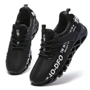 Sneakers for Men Slip on Fashion Sport Running Tennis Athletic Walking Shoes Gym Runner Trail Shoes Black White Size 9