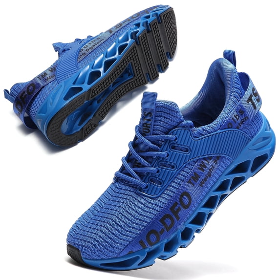 Sneakers for Men Slip on Fashion Sport Running Tennis Athletic Walking Shoes Gym Runner Trail Shoes Royal Blue Size 13