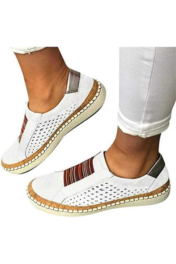 Sneakers for Women Clearance Sale Slip on Shoes Canvas Loafers Non Slip Low Top Casual Flat Nurse Walking Shoes